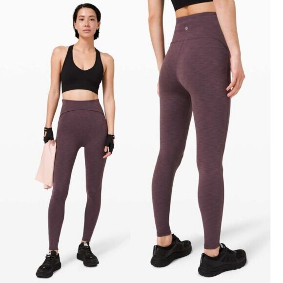 LULULEMON Power Within Super High-Rise Pant 28" Size 2 Heathered Black Currant - Picture 1 of 9